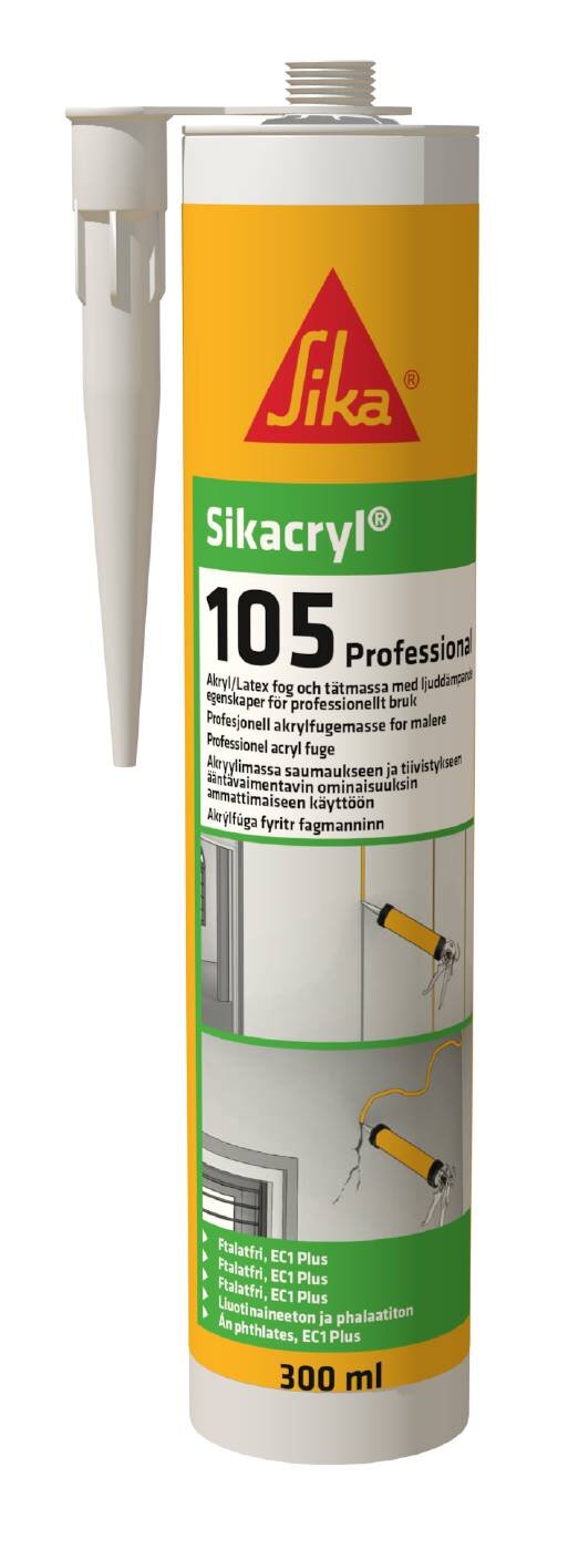 FOGMASSA AKRYL 105 VIT SIKACRYL PROFESSIONAL 300ML