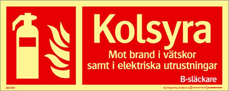 SKYLT 822767 SUPERNOVA KOLSYRESLÄCKARE 250X100MM