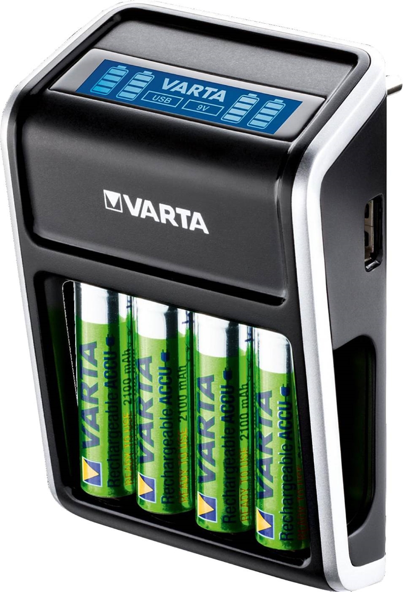 BATTERILADDARE VARTA LCD PLUG 4XAA 2100 MAH