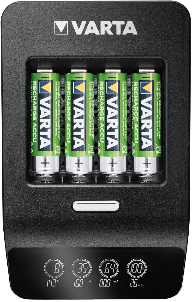 BATTERILADDARE+ VARTA LCD ULTRA FAST 12V 4XAA 2100MAH